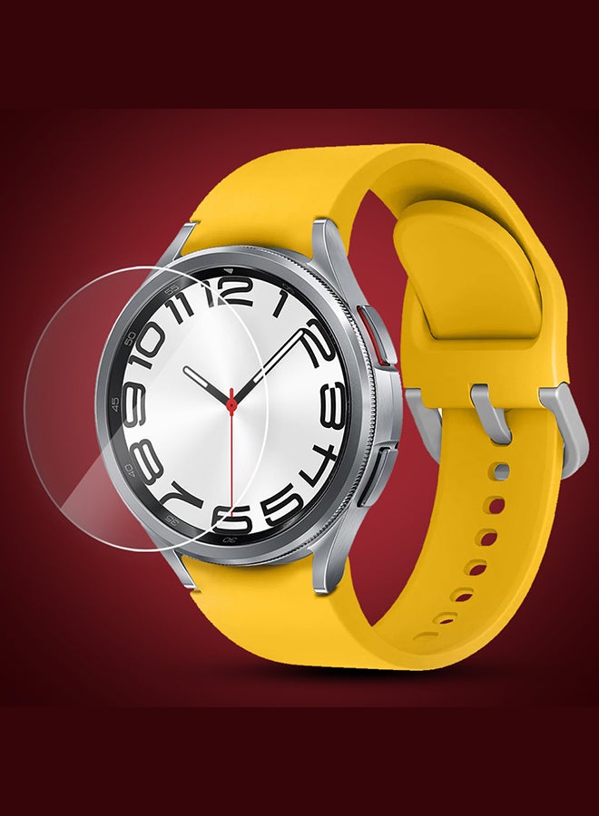 MARGOUN 2 Pack For Samsung Galaxy Watch 6 Classic 20Mm Silicone Band And Screen Protector 47Mm Flexible And Durable Replacement Sport Strap Yellow - Image 3