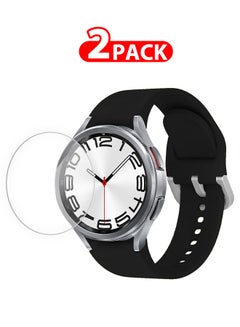 MARGOUN 2 Pack For Samsung Galaxy Watch 6 Classic 20Mm Silicone Band And Screen Protector 47Mm Flexible And Durable Replacement Sport Strap Black  - Image 1