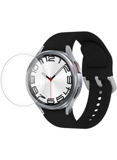 MARGOUN 2 Pack For Samsung Galaxy Watch 6 Classic 20Mm Silicone Band And Screen Protector 47Mm Flexible And Durable Replacement Sport Strap Black  - Image 2