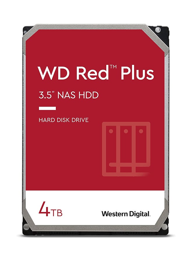 WD - Red Plus 4TB SATA 6Gb/s 3.5" NAS Hard Disk Drive, 5400 RPM Class, 256MB Cache, 3D Active Balance Plus, Up to 180 TB/yr Workload Rate, NASware Firmware for Compatibility 4 TB - Image 1