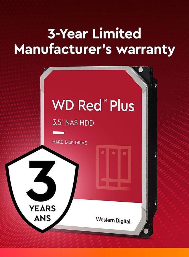 WD - Red Plus 4TB SATA 6Gb/s 3.5" NAS Hard Disk Drive, 5400 RPM Class, 256MB Cache, 3D Active Balance Plus, Up to 180 TB/yr Workload Rate, NASware Firmware for Compatibility 4 TB - Image 1