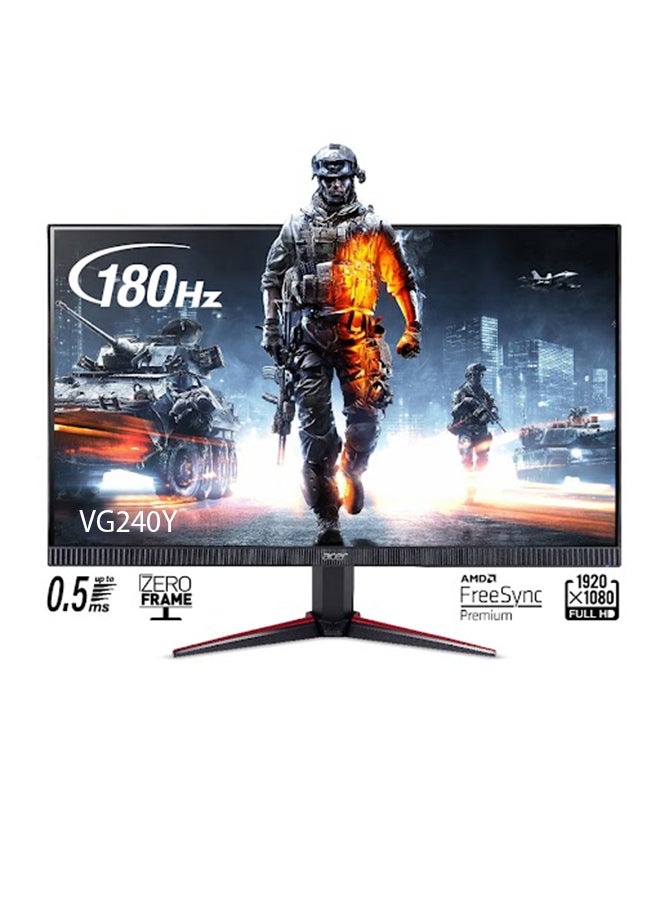 Acer - VG240Y Gaming Monitor With 23.8-inch, Full HD, (1920x1080), HDR 10, IPS Panel Technology, 180Hz, 0.5ms, AMD FreeSync Premium Technology, Gaming Console Support, ZeroFrame, Built-in Speakers Multi Colour - Image 1