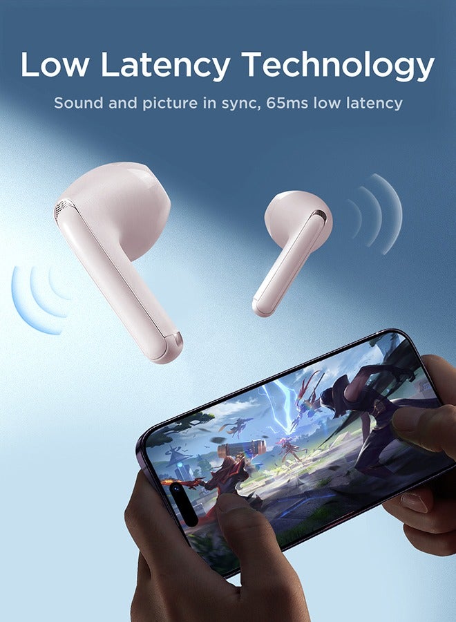 JOYROOM - JR-FB1 In-Ear True Wireless Bluetooth 5.3 Earphones DNS Call Noise Reduction With Charging Case Pink - Image 1