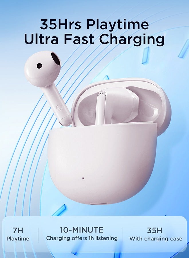 JOYROOM - JR-FB1 In-Ear True Wireless Bluetooth 5.3 Earphones DNS Call Noise Reduction With Charging Case Pink - Image 1