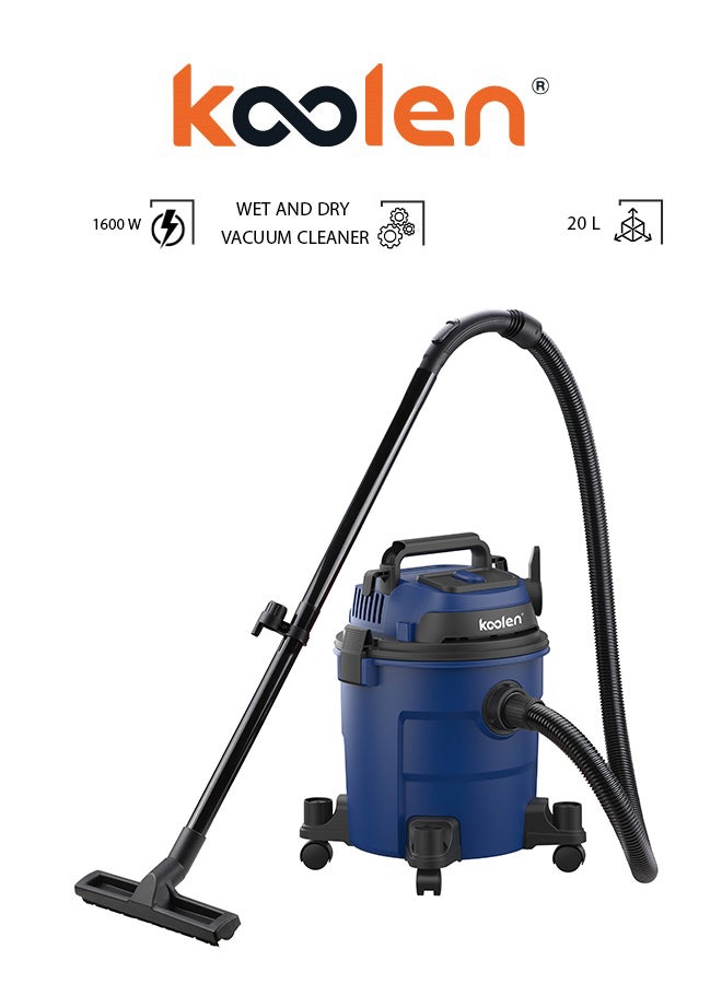 KOOLEN Wet And Dry Vacuum Cleaner 20 L 1600 W 806101005 Blue - Image 1