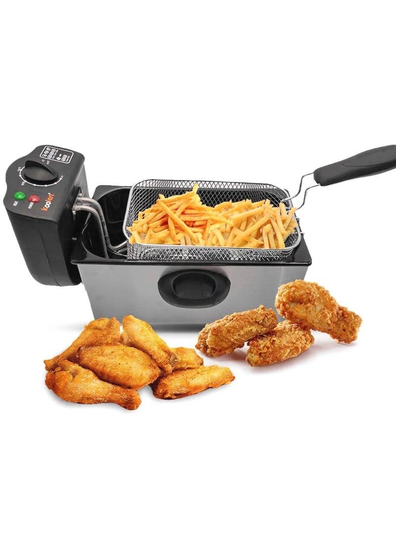 KOOLEN Stainless Steel Deep Oil Fryer 3 L 2000 W 816102004 Black/Silver  - Image 1