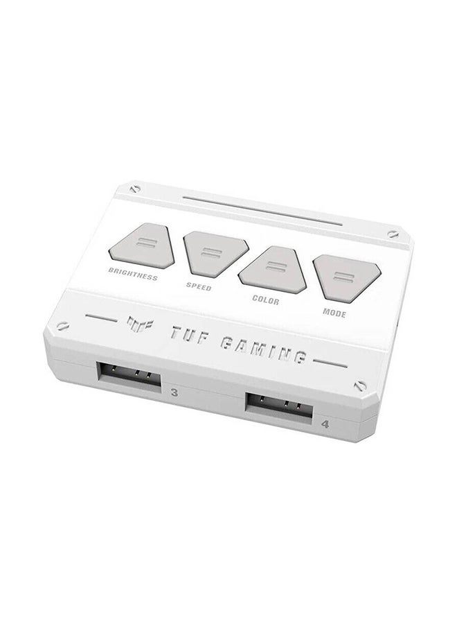 أسوس - مروحة حافظة TUF Gaming TF120 ARGB، توافق Aura Sync، قطر المروحة 12 سم، أقصى سرعة دوران 1900 دورة في الدقيقة، الحد الأقصى لتدفق الهواء 76 CFM، مستوى ضوضاء 29 ديسيبل، إصدار أبيض، حزمة ثلاثية | 90DA0033-B09030 أبيض - Image 1