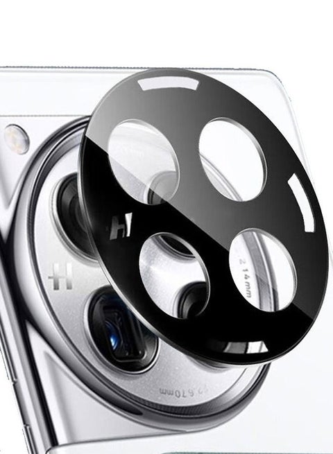 OnePlus 12 Tempered Glass Camera Lens Protector Round Edge And 99% HD Clarity Camera Lens Protector Black