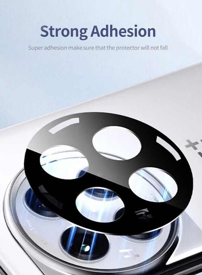 OnePlus 12 Tempered Glass Camera Lens Protector Round Edge And 99% HD Clarity Camera Lens Protector Black
