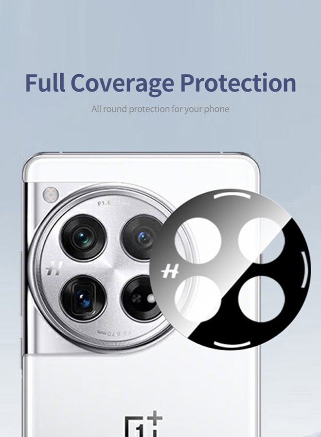 OnePlus 12 Tempered Glass Camera Lens Protector Round Edge And 99% HD Clarity Camera Lens Protector Black