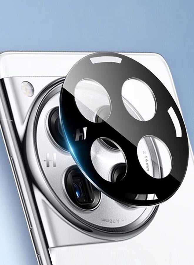 OnePlus 12 Tempered Glass Camera Lens Protector Round Edge And 99% HD Clarity Camera Lens Protector Black