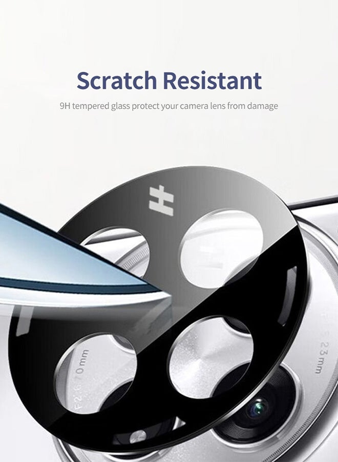 MARGOUN 3 Pack For OnePlus 12 Tempered Glass Camera Lens Protector Round Edge And 99% HD Clarity Camera Lens Protector Black - Image 4