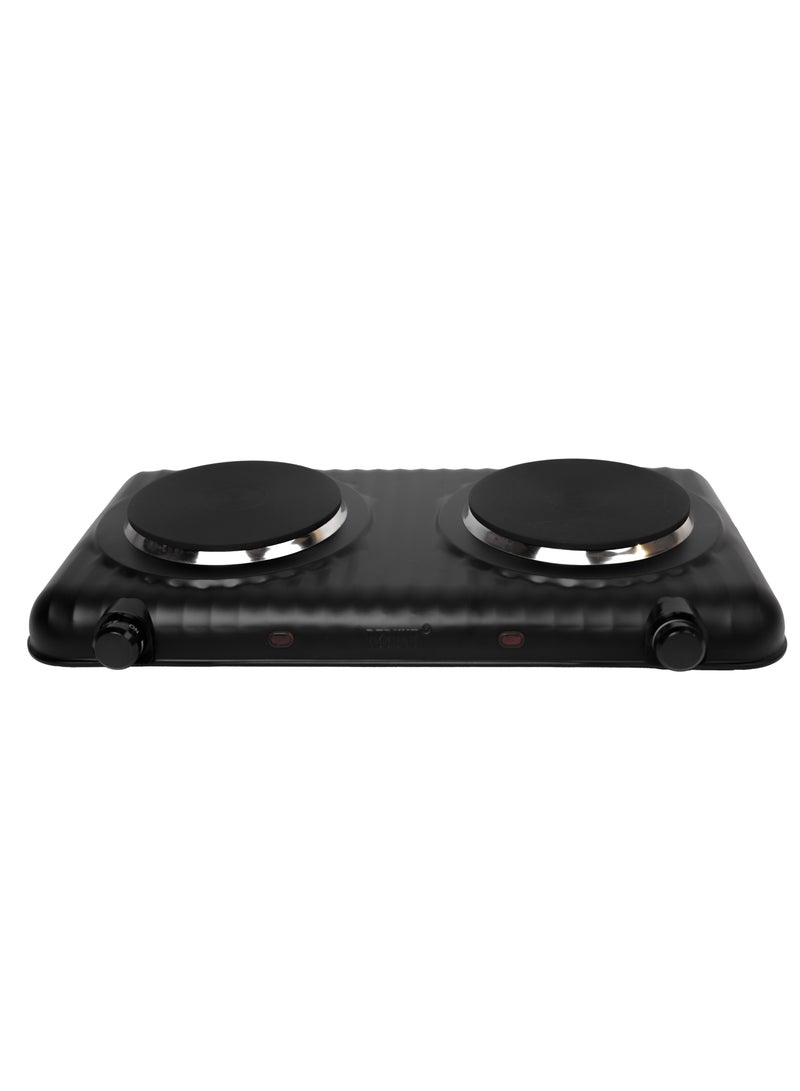 REBUNE - Double Electric Stove With 5 Heat Levels And Safety System 2000 W RE-4-061 Black - Image 1