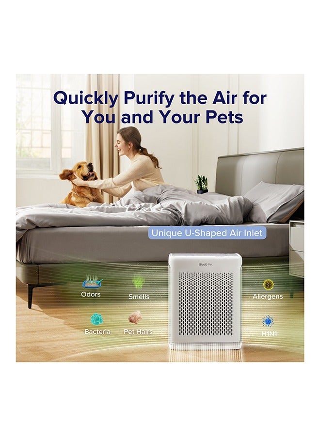LEVOIT Smart Air Purifier For Pet Care Smart H13 True HEPA Filter With Pet Mode For Pet Odors, Pet Hairs, Allergy With Washable Pre-Filter To Trap Hairs Covers 52m² White LAP-V102S-AAS White  - Image 2