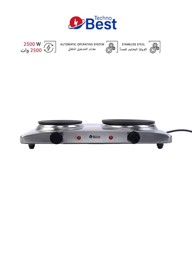 Techno Best Electric Cooking Hot Plate Stove BHP-002 Silver  - Image 1