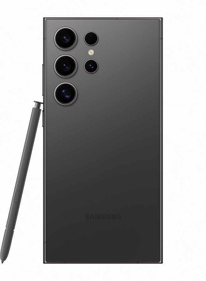 سامسونج - هاتف Galaxy S24 Ultra ثنائي الشريحة بلون أسود تيتانيوم وذاكرة وصول عشوائي (RAM) سعة 12 جيجابايت وذاكرة تخزين داخلية 256 جيجابايت يدعم تقنية 5G - إصدار عالمي - Image 1