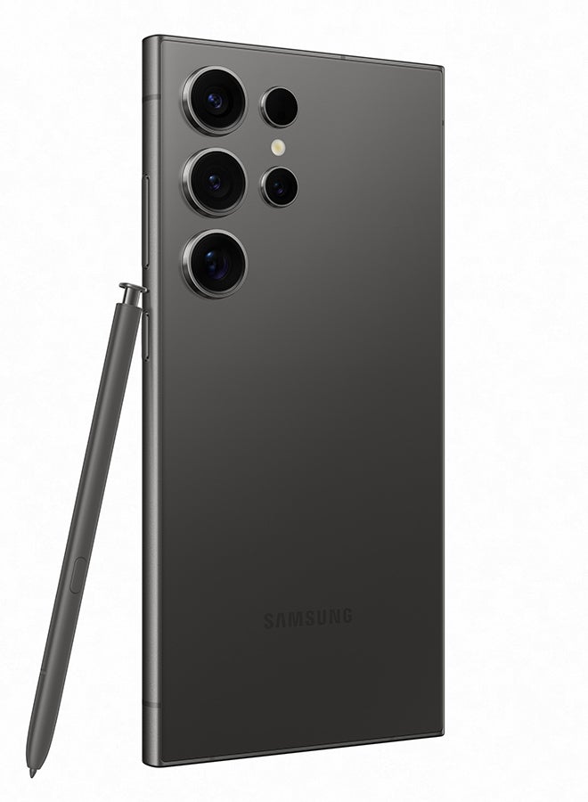سامسونج - هاتف Galaxy S24 Ultra ثنائي الشريحة بلون أسود تيتانيوم وذاكرة وصول عشوائي (RAM) سعة 12 جيجابايت وذاكرة تخزين داخلية 256 جيجابايت يدعم تقنية 5G - إصدار عالمي - Image 1