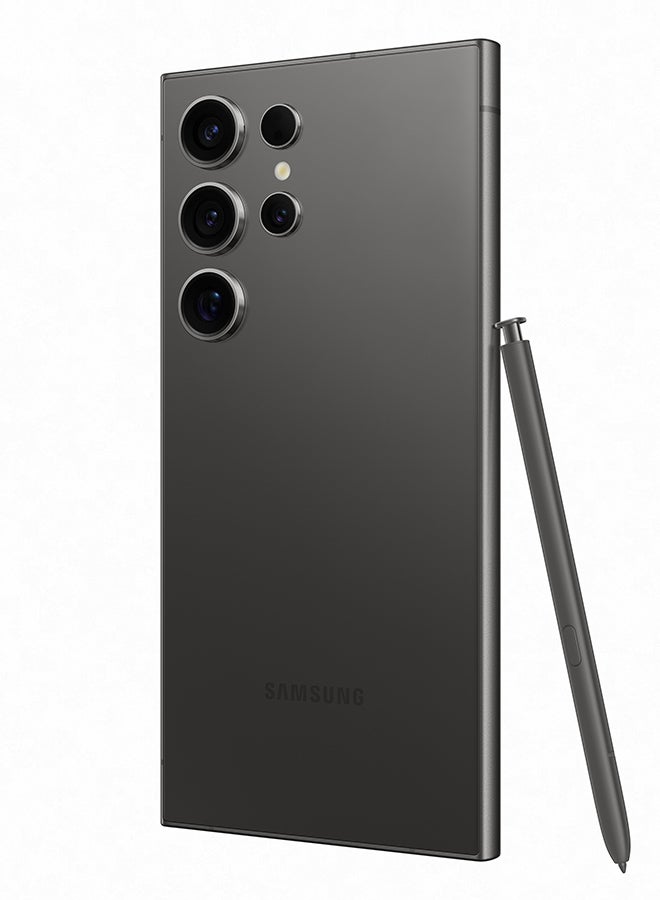 سامسونج - هاتف Galaxy S24 Ultra ثنائي الشريحة بلون أسود تيتانيوم وذاكرة وصول عشوائي (RAM) سعة 12 جيجابايت وذاكرة تخزين داخلية 256 جيجابايت يدعم تقنية 5G - إصدار عالمي - Image 1