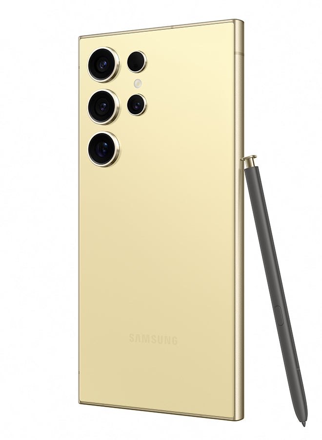 سامسونج - هاتف Galaxy S24 Ultra ثنائي الشريحة بلون أصفر تيتانيوم وذاكرة وصول عشوائي (RAM) سعة 12 جيجابايت وذاكرة تخزين داخلية 512 جيجابايت يدعم تقنية 5G - إصدار عالمي - Image 1
