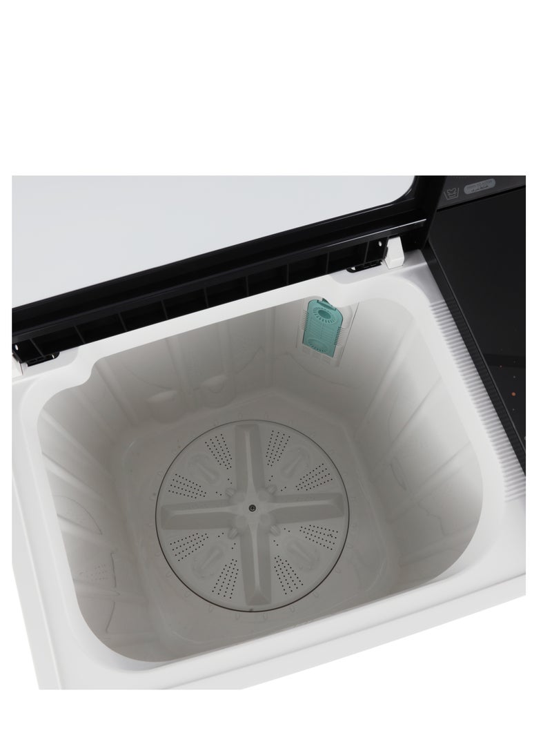 15KG Twin Tub Semi-Automatic Washing Machine with Double Layer Cabinet, Big Pulsator, Fine Mesh Lint Filter, Water Inlet Selector, Program Selection 15 kg 800 W OMSWM1686YS White/Grey