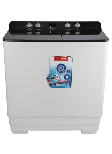 15KG Twin Tub Semi-Automatic Washing Machine with Double Layer Cabinet, Big Pulsator, Fine Mesh Lint Filter, Water Inlet Selector, Program Selection 15 kg 800 W OMSWM1686YS White/Grey