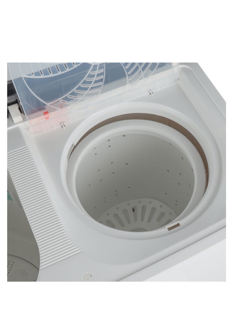 15KG Twin Tub Semi-Automatic Washing Machine with Double Layer Cabinet, Big Pulsator, Fine Mesh Lint Filter, Water Inlet Selector, Program Selection 15 kg 800 W OMSWM1686YS White/Grey