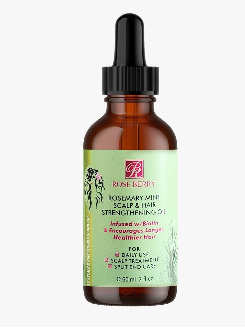 ROSE BERRY - Rosemary Mint Scalp And Hair Strengthening Oil 60ml - Image 1