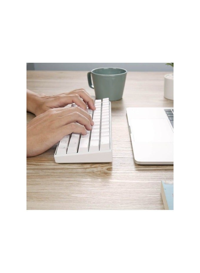 Royal Kludge - Royal Kludge Rk61 Tri-Mode RGB 61 Keys Hot Swappable White Mechanical Keyboard (Brown Switch) - Image 1