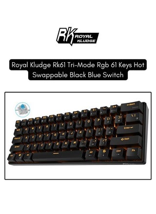 Royal Kludge Rk61 Tri-Mode RGB 61 Keys Hot Swappable Black Mechanical Keyboard - Blue Switch - pnsku/N70037076V/45/_/1704940306/8598f2cd-4469-4a87-b0a3-d248990f4bae