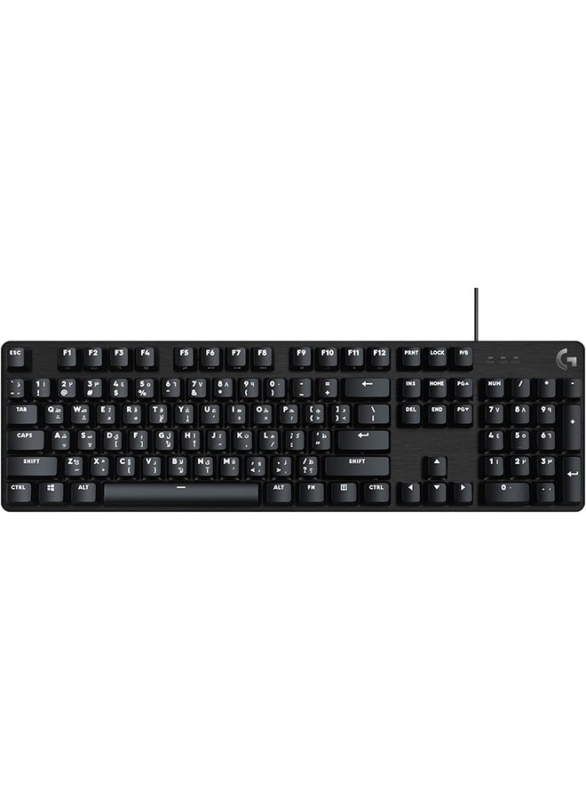 لوجيتيك - لوحة مفاتيح الألعاب الميكانيكية كاملة الحجم Logitech G413 SE - لوحة مفاتيح بإضاءة خلفية مع مفاتيح ميكانيكية تعمل باللمس، مضادة للظلال، متوافقة مع Windows وmacOS ولوحة مفاتيح AR - ألومنيوم أسود - Image 1