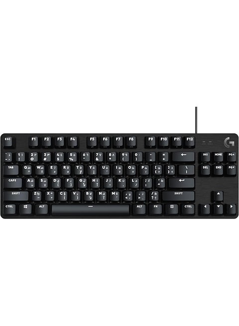 لوحة مفاتيح الألعاب الميكانيكية Logitech G413 TKL SE - لوحة مفاتيح بإضاءة خلفية مدمجة مع مفاتيح ميكانيكية تعمل باللمس، مضادة للظلال، متوافقة مع Windows وmacOS ولوحة مفاتيح AR - ألومنيوم أسود