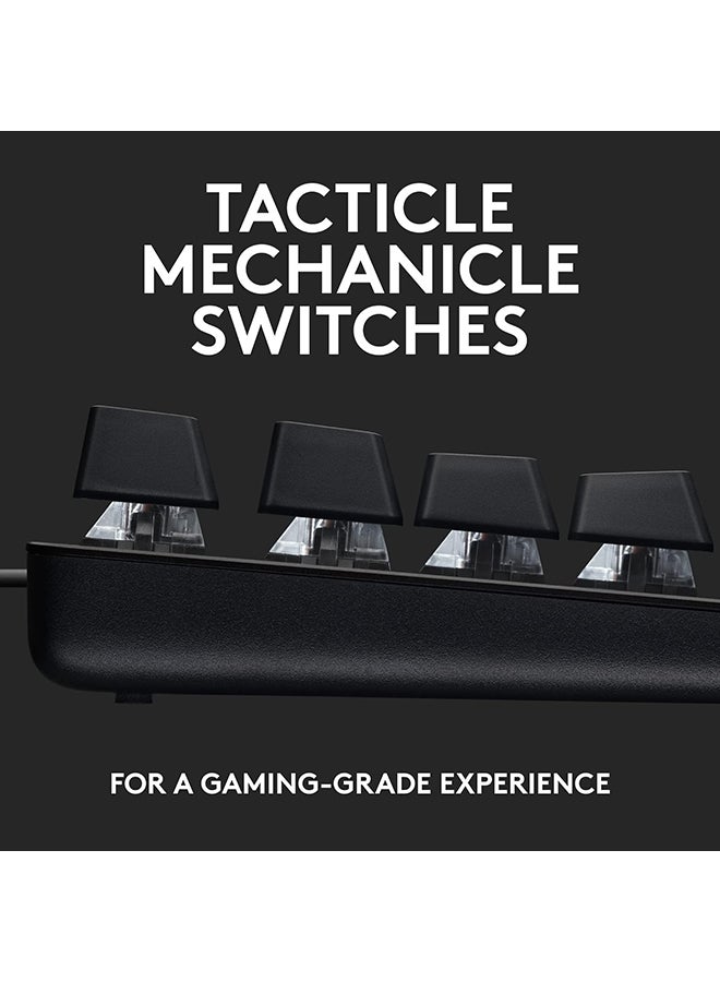 Logitech - Logitech G413 TKL SE Mechanical Gaming Keyboard - Compact Backlit Keyboard with Tactile Mechanical Switches, Anti-Ghosting, Compatible with Windows, macOS, AR Keyboard - Black Aluminium - Image 1