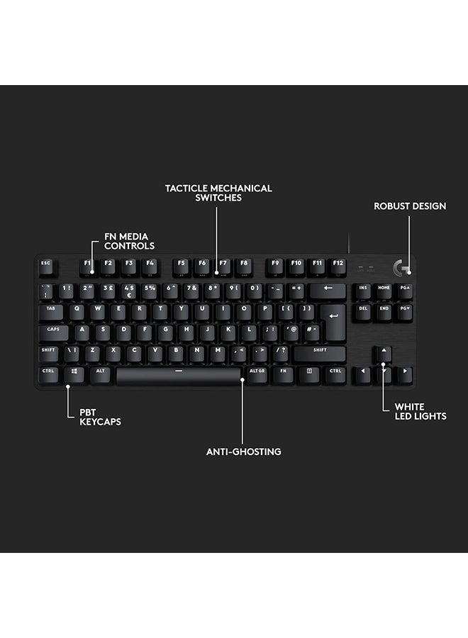 Logitech - Logitech G413 TKL SE Mechanical Gaming Keyboard - Compact Backlit Keyboard with Tactile Mechanical Switches, Anti-Ghosting, Compatible with Windows, macOS, AR Keyboard - Black Aluminium - Image 1