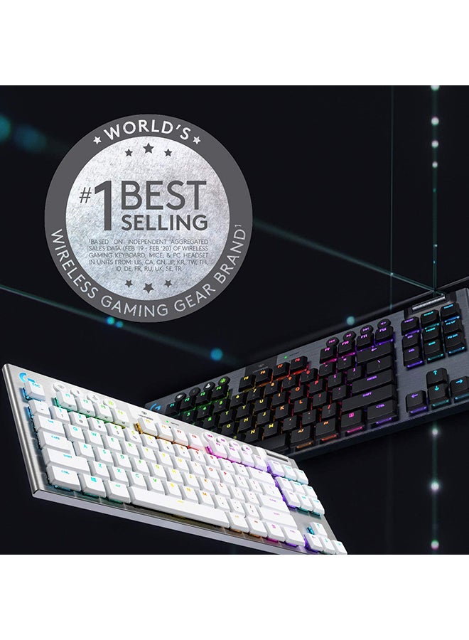 لوجيتيك - لوحة مفاتيح الألعاب الميكانيكية Logitech G Logitech G915 Tkl Tenkeyless Lightspeed اللاسلكية RGB، خيارات مفاتيح منخفضة الارتفاع، Lightsync RGB، دعم متقدم وبلوتوث - Us Tactile Black - Image 1