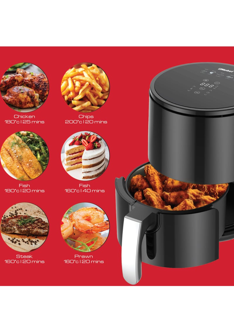 Nobel - Multifunctional Air Fryer With 6 Preset Programs, Overheat Prevention, Digital Touch With 1-60 Min Timer 2.5 L 1200 W NAF350 Black - Image 1