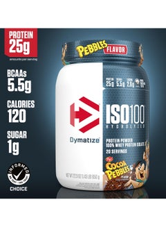Dymatize Iso 100 Hydrolysed 100% Whey Protein Isolate Cocoa Pebbles Flavor, 20 Servings  - Image 2