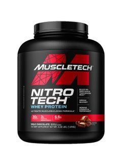 ماسل تيك NitroTech بروتين مصل الحليب، تركيبة مثالية لبناء العضلات، شوكولاتة الحليب، 4 رطل، 1.81 كجم  - Image 1