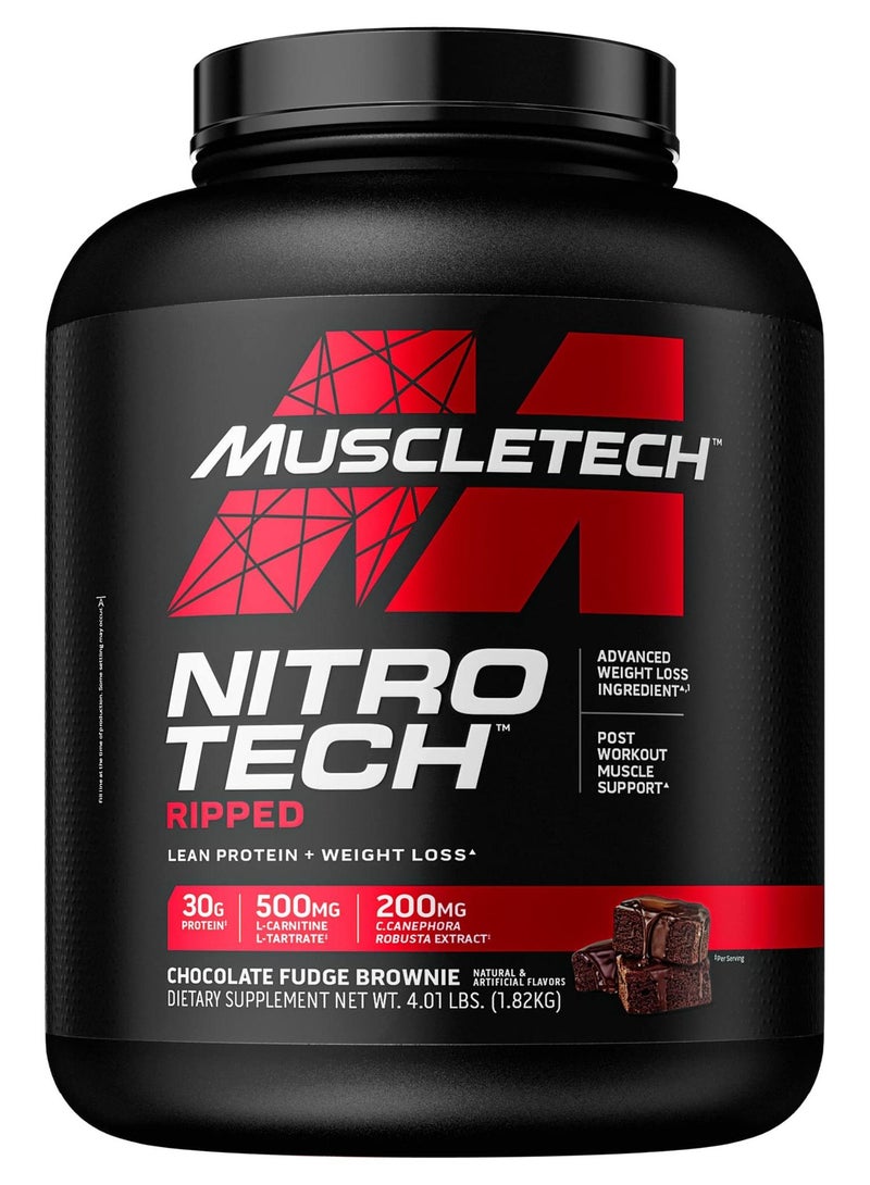 MuscleTech NitroTech Ripped Lean Protein, Chocolate Fudge Brownie, 4 Lbs., 1.81 Kg - Image 1