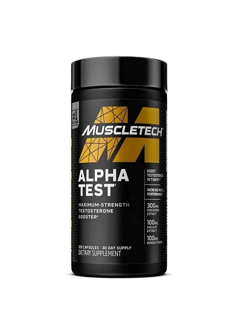 MuscleTech - Alpha Test Maximum-Strength Testosterone Booster 120 Capsules - Image 1
