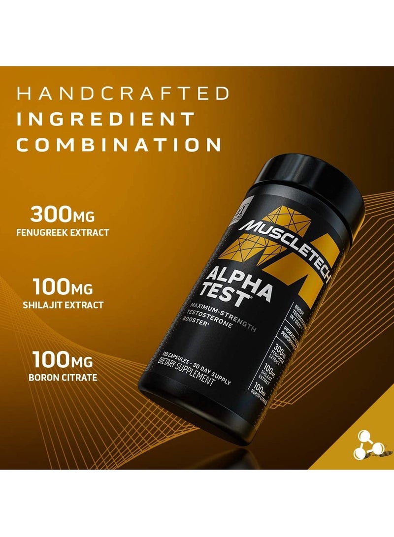 MuscleTech - Alpha Test Maximum-Strength Testosterone Booster 120 Capsules - Image 1
