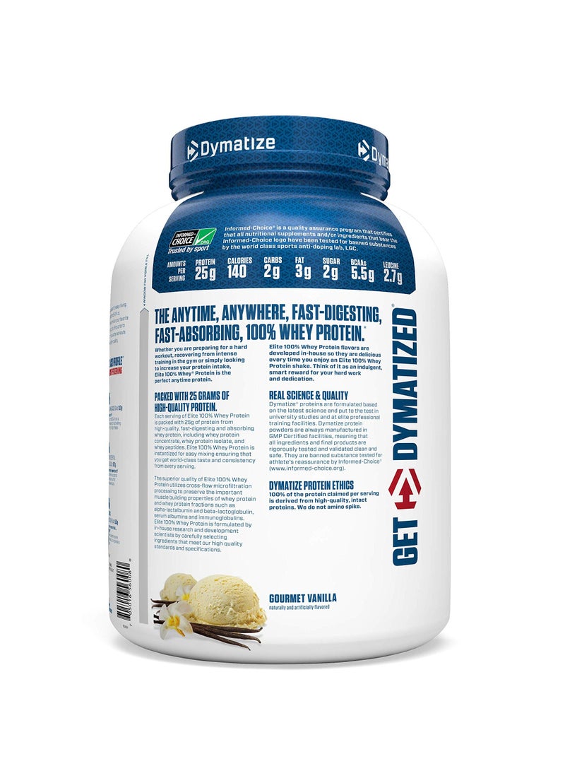 Dymatize Elite 100% Whey Protein Powder Gourmet Vanilla 5Lb  - Image 2