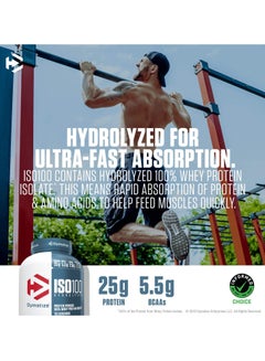 Dymatize Iso 100 Hydrolysed 100% Whey Protein Isolate Gourmet Vanilla Flavour 5Lb  - Image 3