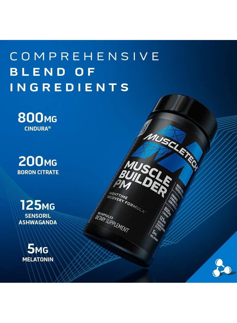 MuscleTech - Muscle Builder PM Night Time Recovery Formula, 90 Capsules - Image 1