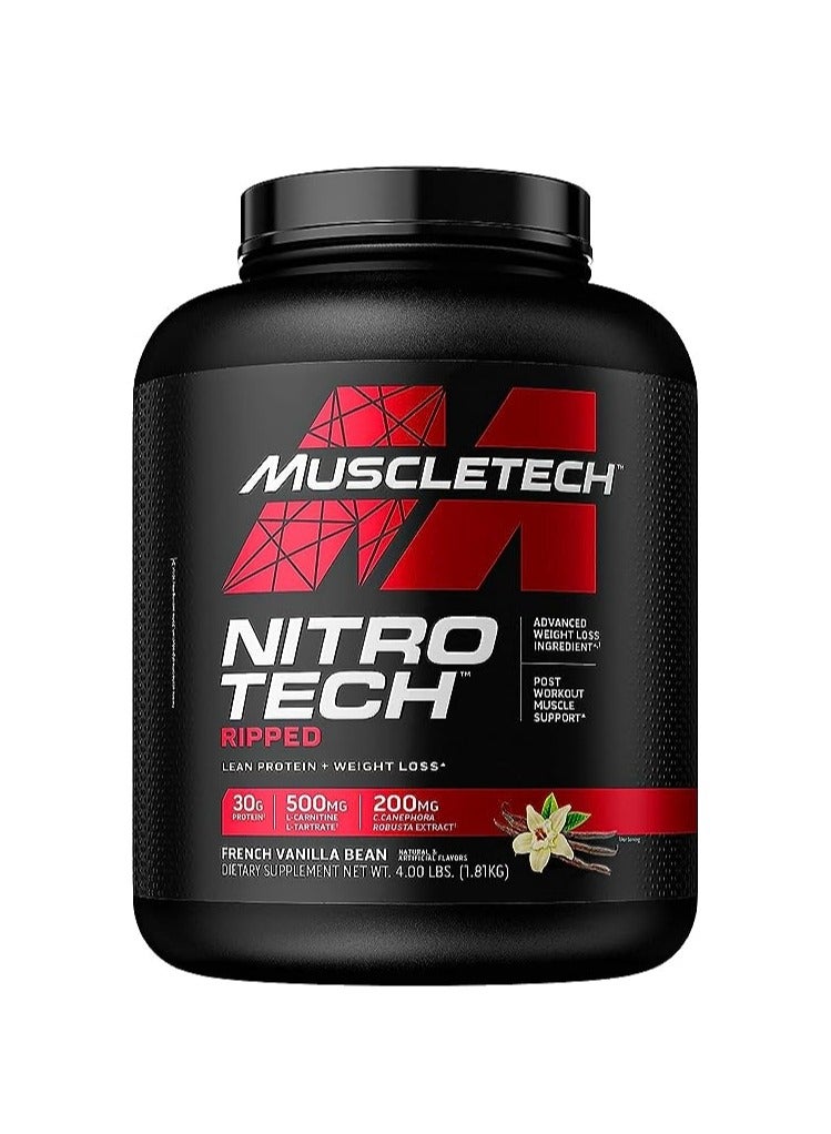 ماسل تيك - NitroTech بروتين خالي من الدهون، نكهة حبوب الفانيليا الفرنسية، 4 رطل، 1.81 كجم - Image 1