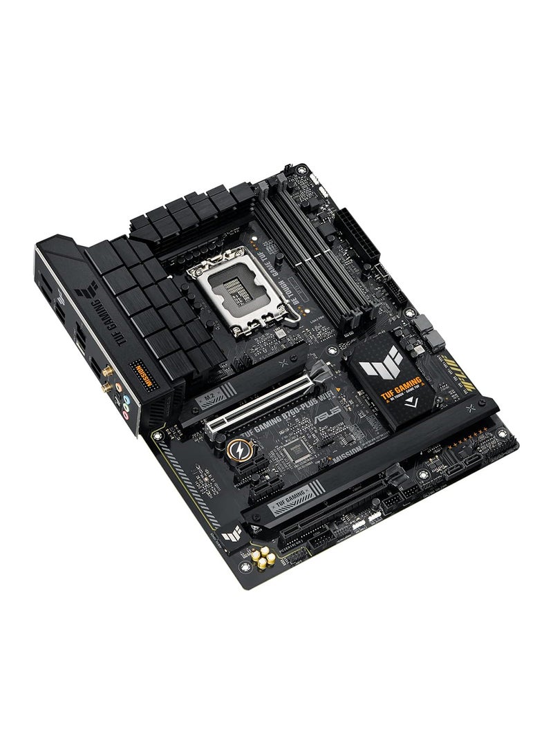 ASUS - TUF Gaming B760-Plus Wi-Fi ATX LGA 1700 Motherboard, Intel B760 Chipset, 4x DIMM DDR5 Slots, 192GB Max Memory, 3x M 2 Slots, 2x PCIe 5 0 x16 Slot, Realtek 2 5Gb Ethernet 90MB1ER0-M1EAY0 Black - Image 1