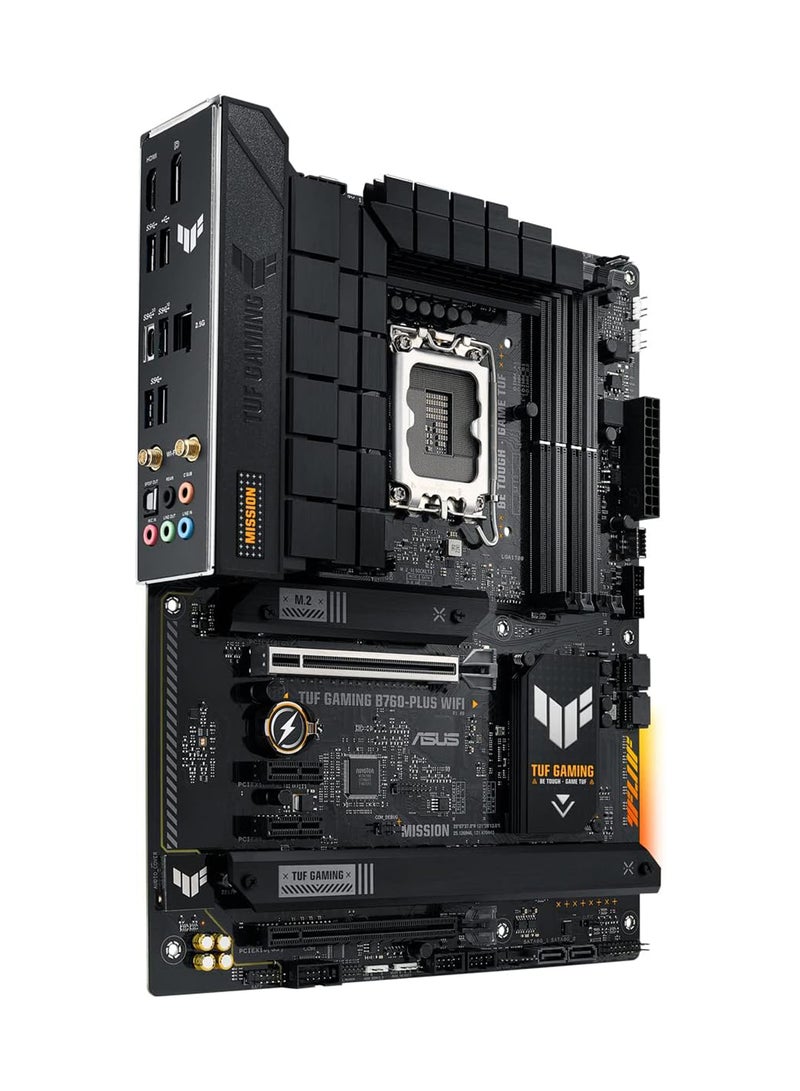 ASUS - TUF Gaming B760-Plus Wi-Fi ATX LGA 1700 Motherboard, Intel B760 Chipset, 4x DIMM DDR5 Slots, 192GB Max Memory, 3x M 2 Slots, 2x PCIe 5 0 x16 Slot, Realtek 2 5Gb Ethernet 90MB1ER0-M1EAY0 Black - Image 1