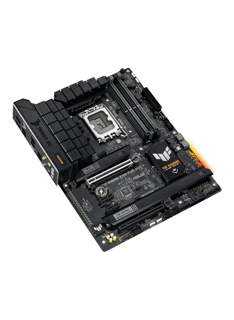 ASUS - TUF Gaming B760-Plus Wi-Fi ATX LGA 1700 Motherboard, Intel B760 Chipset, 4x DIMM DDR5 Slots, 192GB Max Memory, 3x M 2 Slots, 2x PCIe 5 0 x16 Slot, Realtek 2 5Gb Ethernet 90MB1ER0-M1EAY0 Black - Image 1