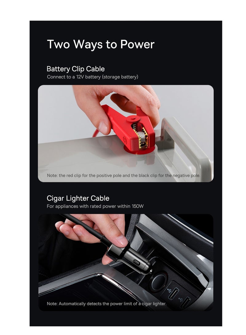 Baseus - 300W Car Power Inverter 12V DC To 220V AC Car Adapter For Vehicles, Car Converter With 1 USB QC3.0 Ports, 2* PD3.0 Port, 2* AC 220V Outlets Fast Charging For Laptop, Smart Phone And Small Appliances Black - Image 1