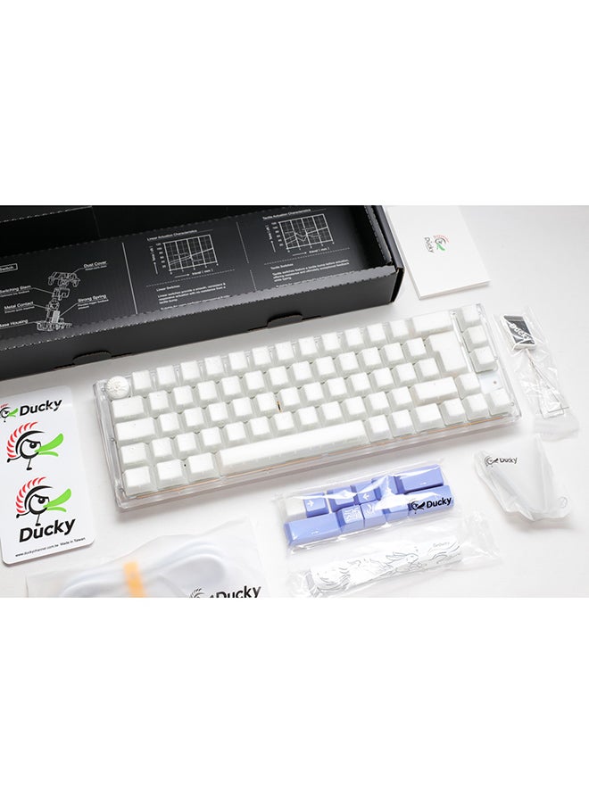 داكي Ducky One 3 Aura White SF 65% Cherry Blue Switch  - Image 4