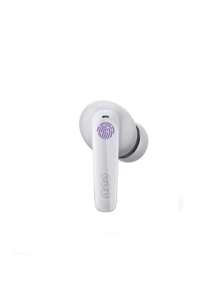 QCY - T13X Wireless Earbuds , Active Noise Cancellation Bluetooth Earphones, ANC Levels Transparency Mode EQ Settings , IPX5 Waterproof - White - Image 1